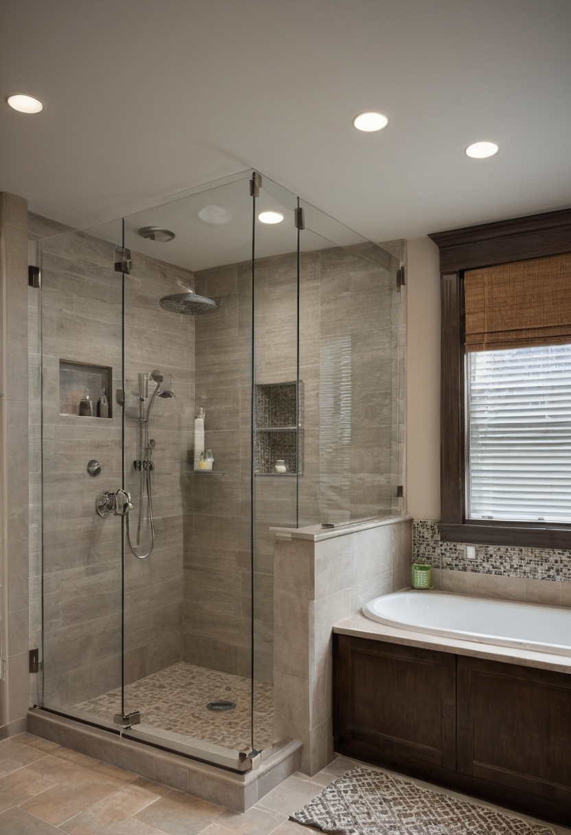 Which bathroom remodel decisions force a layout redesign shown in a luxury residential interior